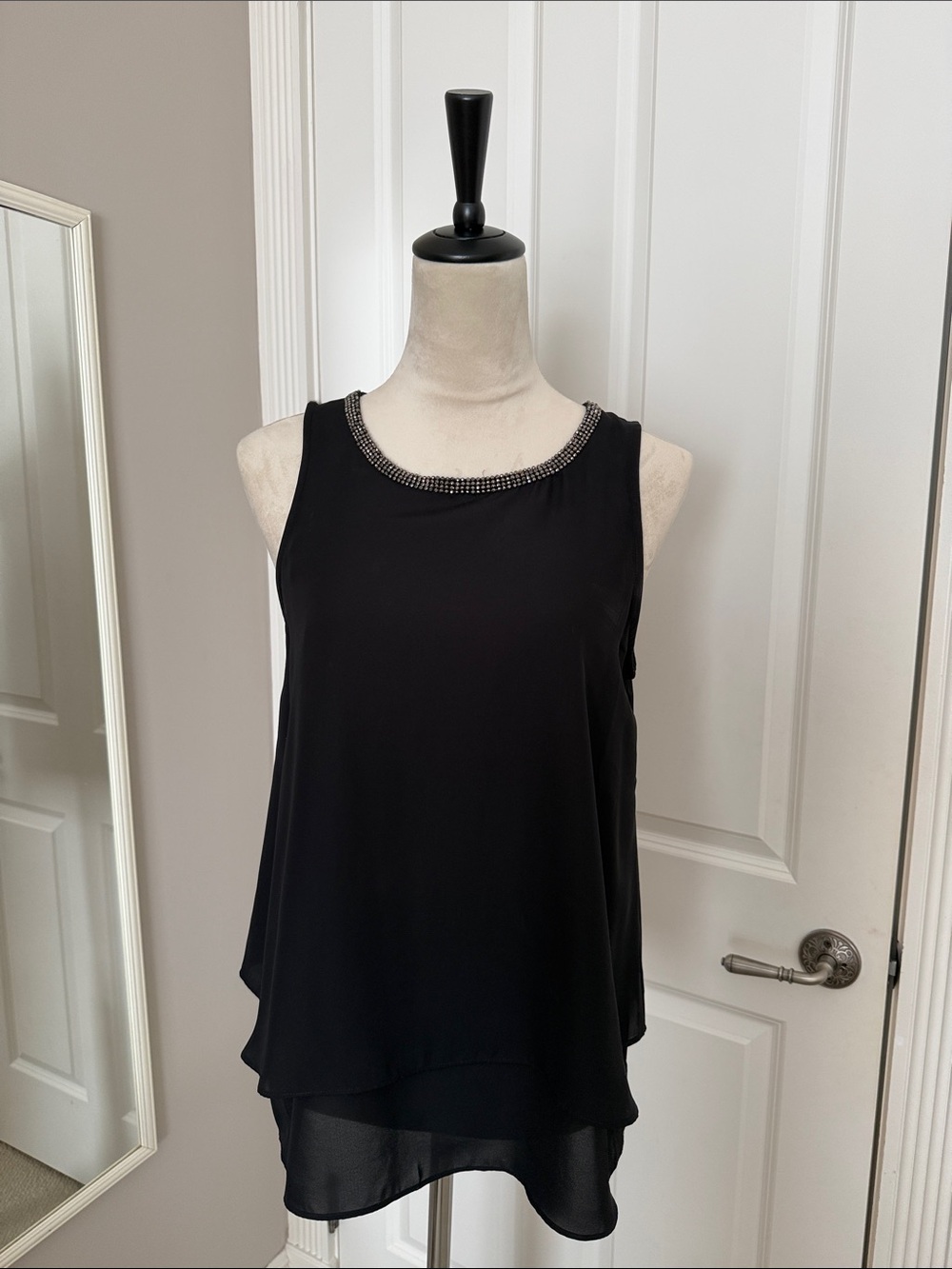 Juicy Couture Black Sleeveless Rhinestone Neckline Camisole